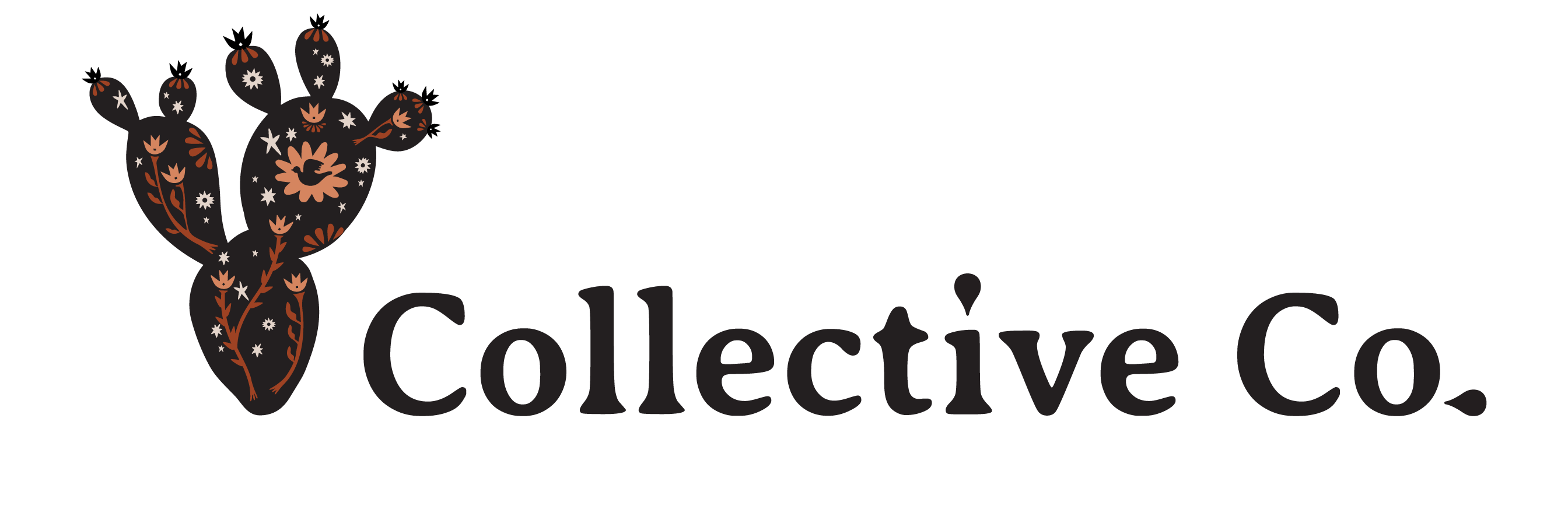 Logo of Collective Co, featuring a stylized cactus design with floral elements.